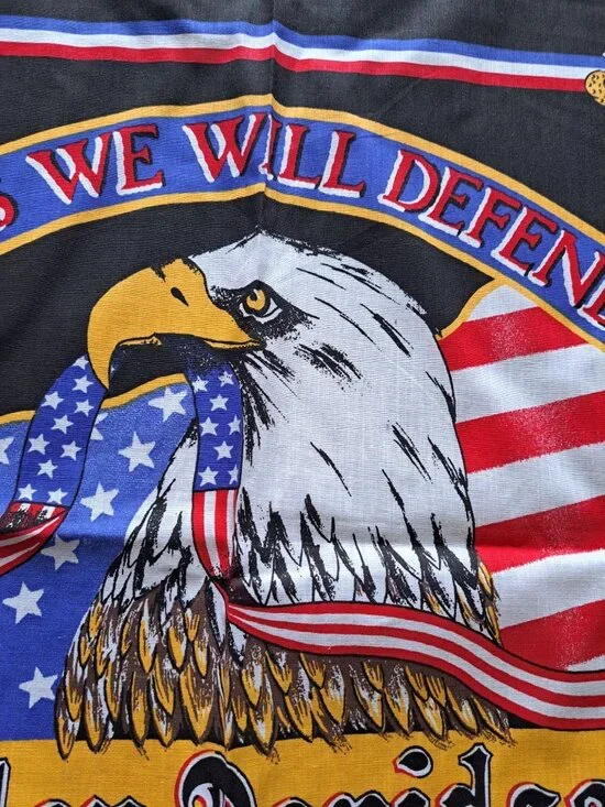 New Vintage Harley-Davidson Bandana Eagle "This We Will Defend" USA Cotton - Picture 2 of 6